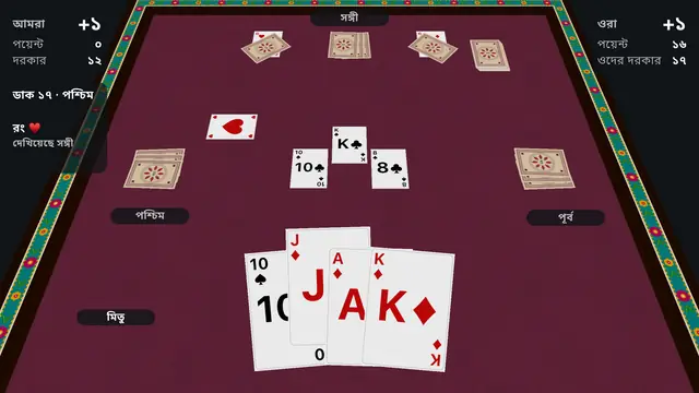The Bangladeshi evening table, with the game in Bangla